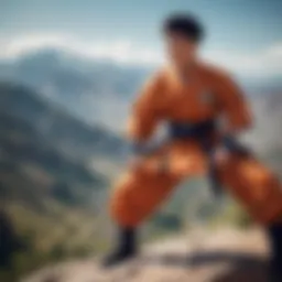 Martial arts master training in the mystical mountains