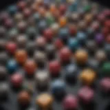 A colorful array of Dungeons & Dragons dice showcasing various types used in gameplay