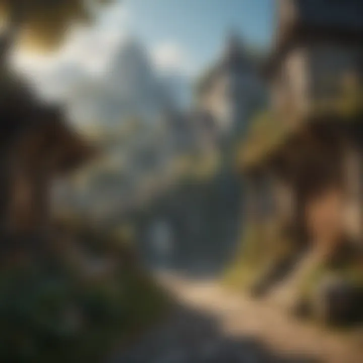 A captivating fantasy landscape illustrating a typical Dungeons & Dragons setting