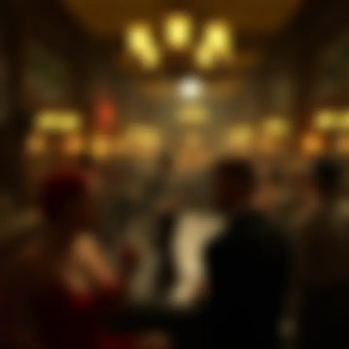 The Allure of the Speakeasy A scene depicting a bustling speakeasy filled with characters from the 1920s.