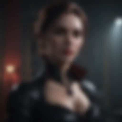Enigmatic vampire figure in the shadows