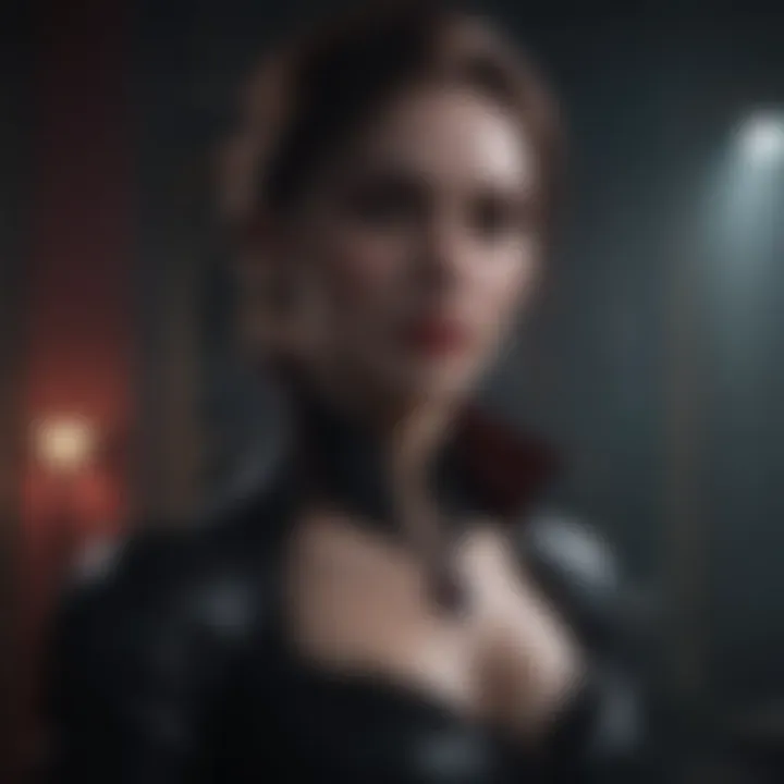 Enigmatic vampire figure in the shadows