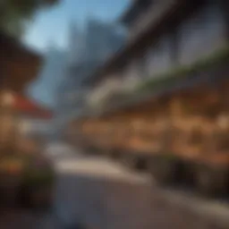 Elegant Eorzean Marketplace Scene