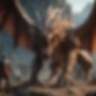 Adventure Beckons: Confronting the Dragon Claw Epic Battle Scene with Heroes Confronting Dragon Claw Guardian