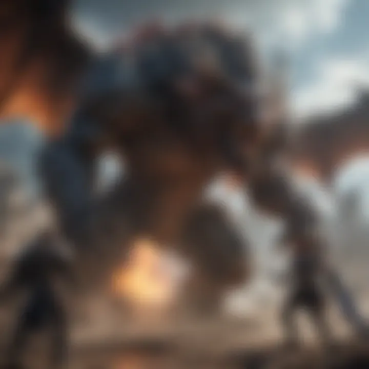 Illustration highlighting epic boss battle in Final Fantasy New MMO