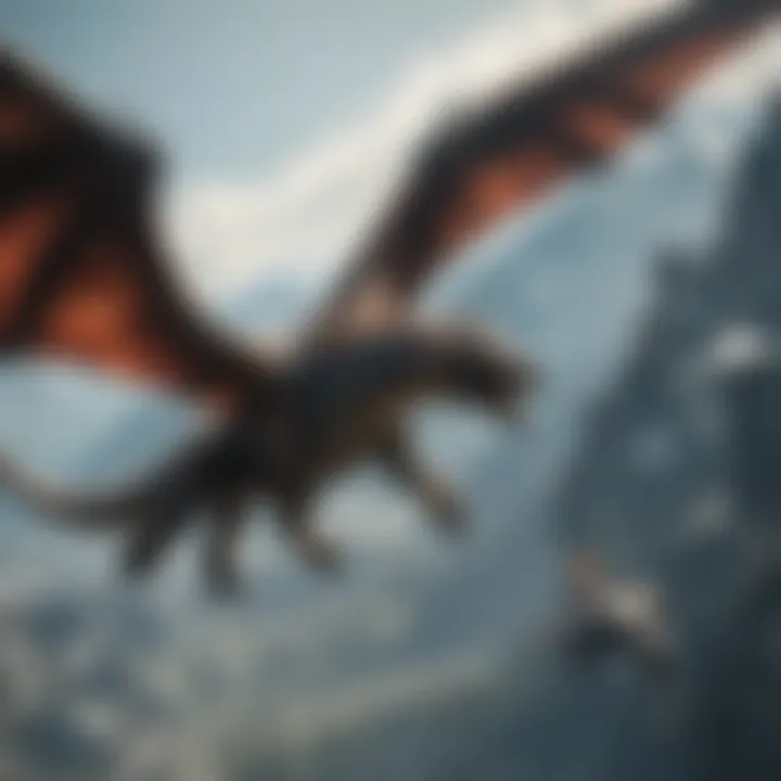 Dragon Battle in the Skies of Skyrim