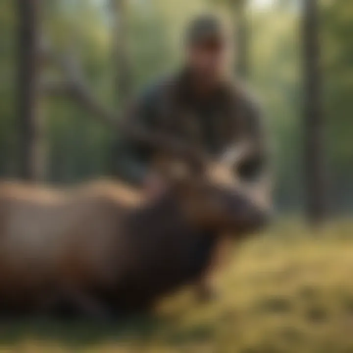 Expertly field dressed elk by a hunter