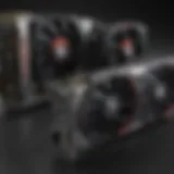 A visual comparison of various budget graphics cards showcasing their specs.
