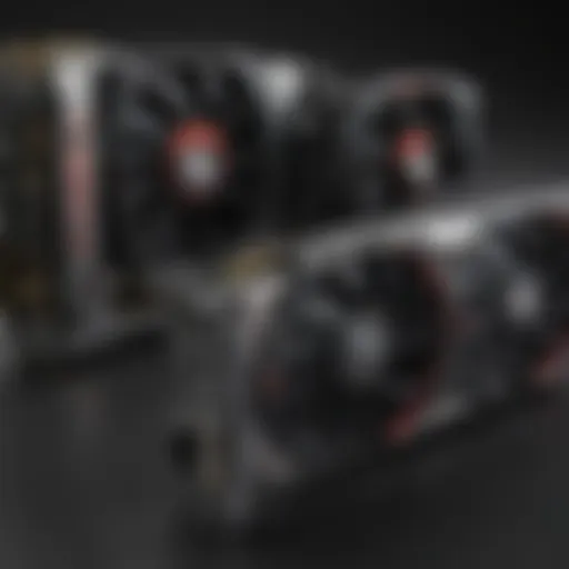 A visual comparison of various budget graphics cards showcasing their specs.