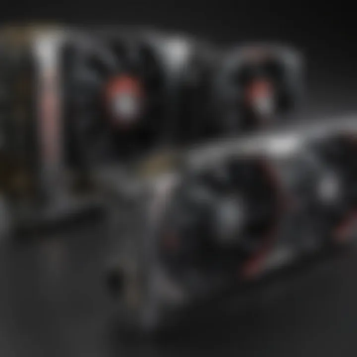 A visual comparison of various budget graphics cards showcasing their specs.