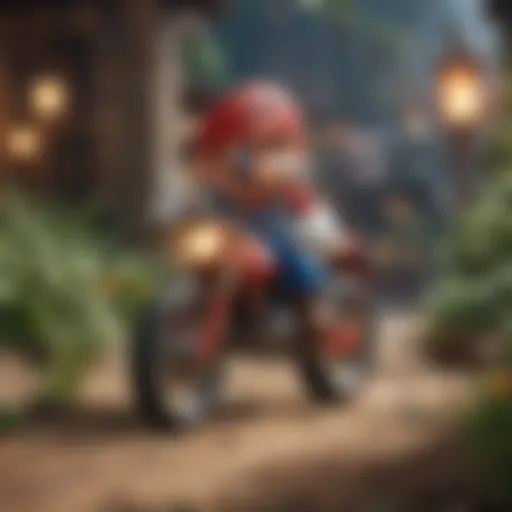 Colorful depiction of Mario in a vibrant game scene