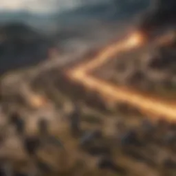 A strategic battlefield overview showcasing formations.