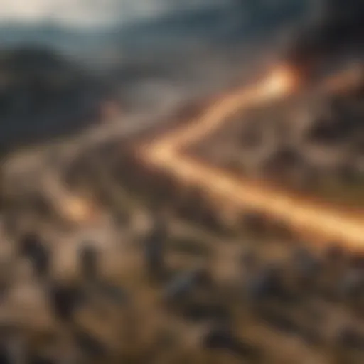 A strategic battlefield overview showcasing formations.