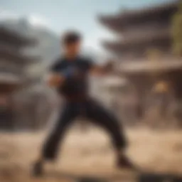 Dynamic combat scene from Baki showcasing intense martial arts.