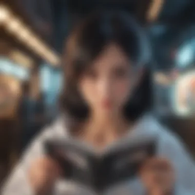Futuristic Manga Reading Experience Innovative manga reading interface on futuristic device