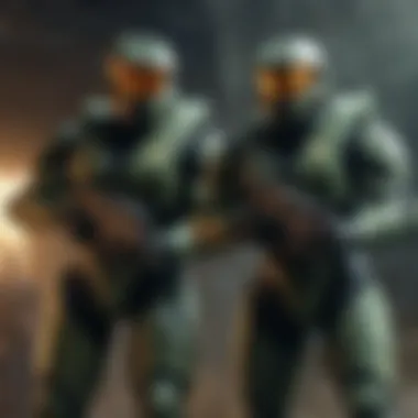 Team members working together in a multiplayer match