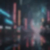 Futuristic city skyline reflecting cyberpunk aesthetics