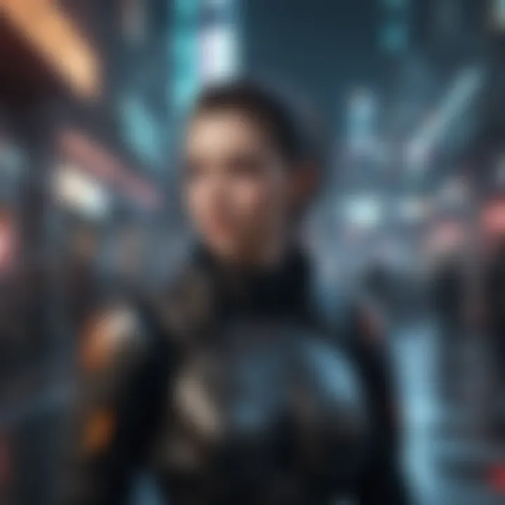 Concept art illustrating cyberpunk technology and gadgets