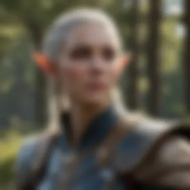 A High Elf character engaged in a unique quest.