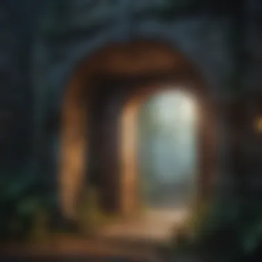 Artistic Representation of Enchanted Portals Artistic representation of enchanted portals in a game setting
