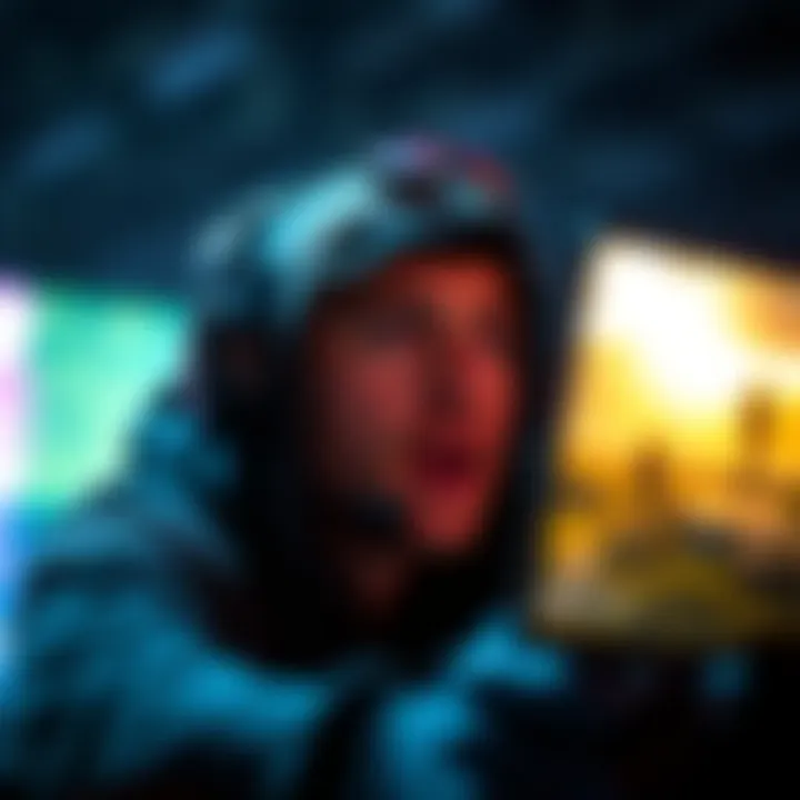 Intense Player Engagement in End Times Gaming A player engaging intensely with a post-apocalyptic video game