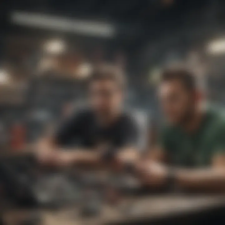 Creative portrayal of gaming enthusiasts enjoying Xbox One titles