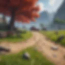 A vibrant Fortnite landscape blending with IO game elements.