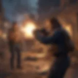 A dynamic in-game action scene showcasing characters in Free Fire