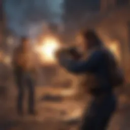 A dynamic in-game action scene showcasing characters in Free Fire