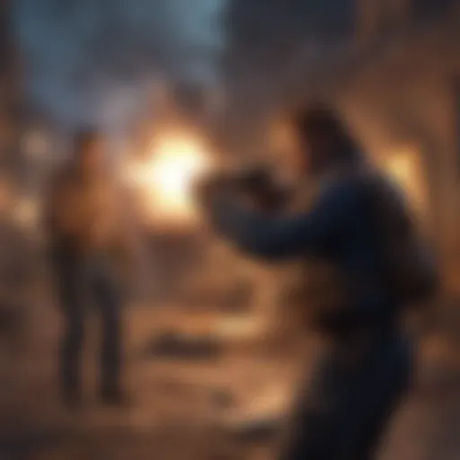 A dynamic in-game action scene showcasing characters in Free Fire