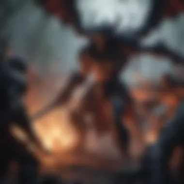 Epic Demon Slaughter Group of adventurers fighting a horde of demons