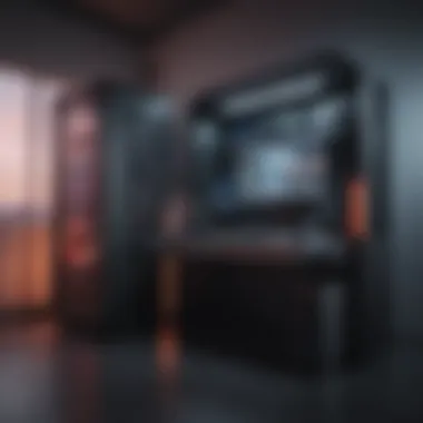 Sleek gaming PC setup with futuristic design