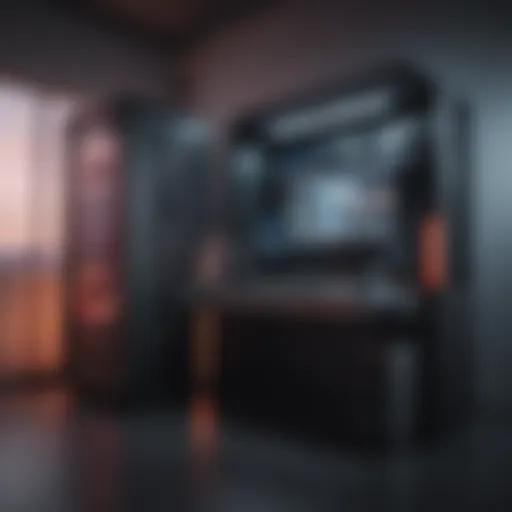 Sleek gaming PC setup with futuristic design