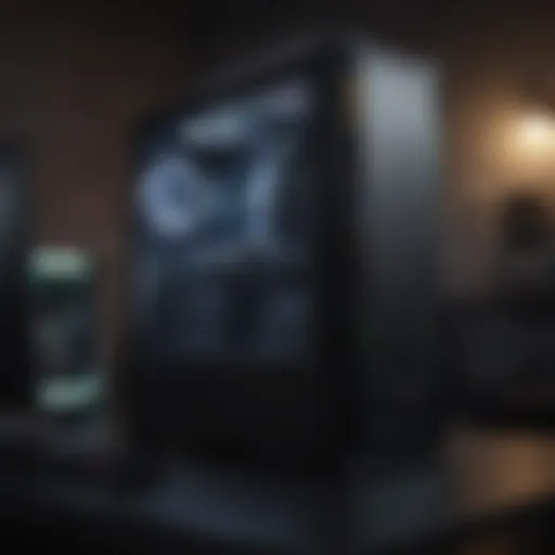 Sleek Gaming PC in Dark Ambient Lighting