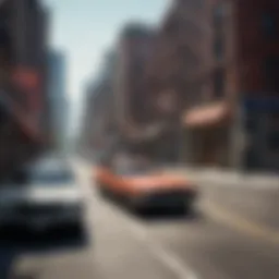 Iconic scene from Grand Theft Auto III showcasing the urban landscape.