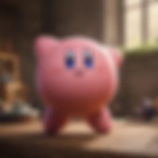 Kirby in action during a vibrant gameplay scene