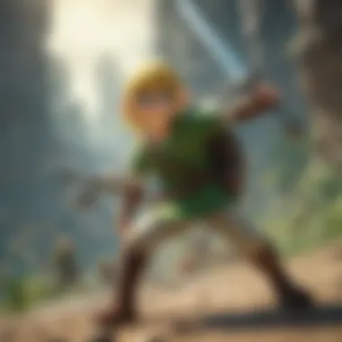 Imaginative representation of Link engaging in epic battles with enemies