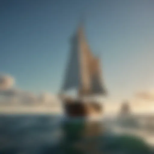 Illustration of Link sailing across the vast ocean