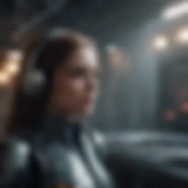 An intense frame from a mind-bending sci-fi production