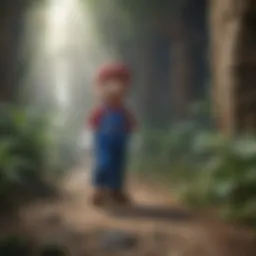 Super Mario exploring a mysterious realm