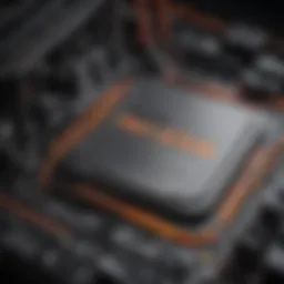 Close-up of an AMD Ryzen processor installed on a motherboard