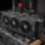 Close-up view of MrBeast's powerful graphics card showcasing its advanced cooling system.