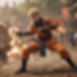 Dynamic battle scene from Naruto game on PS3
