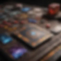 A vibrant digital card game interface showcasing various game elements