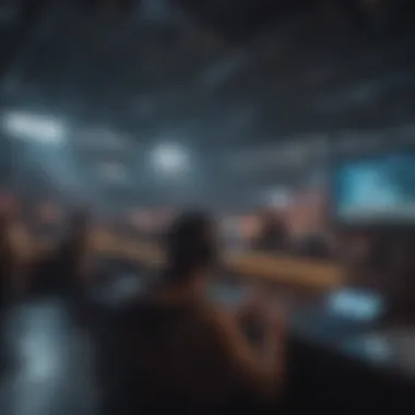 The Thrilling World of Competitive Gaming Events Dynamic esports tournament arena filled with spectators
