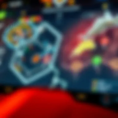 An intricate game interface showcasing strategic gameplay elements