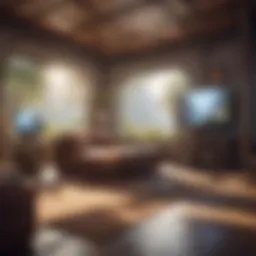 A serene gaming environment with soothing colors and calming visuals