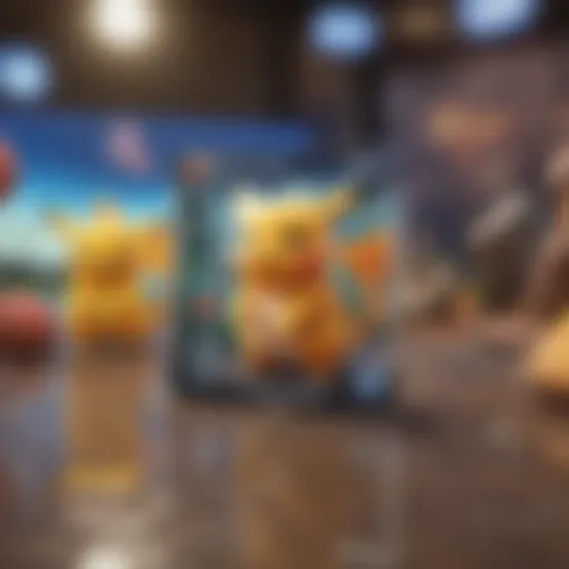 A vibrant digital landscape showcasing Pokémon TCG cards in action