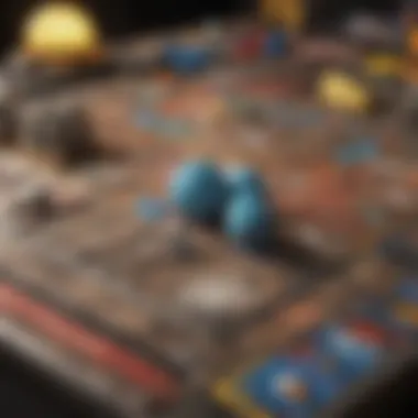 A strategic game board with Pokémon cards laid out for a match