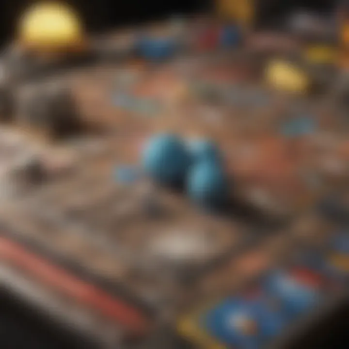 A strategic game board with Pokémon cards laid out for a match